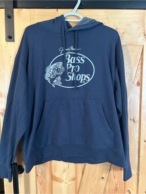 Bass Pro Shops Navy Blue Logo Pullover Hoodie
